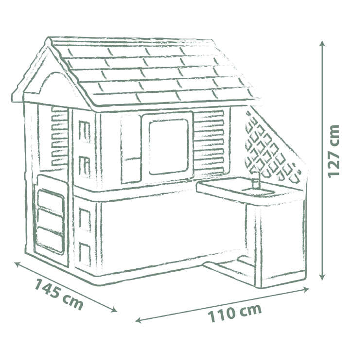 Smoby Life Spielhaus Natur mit Küche